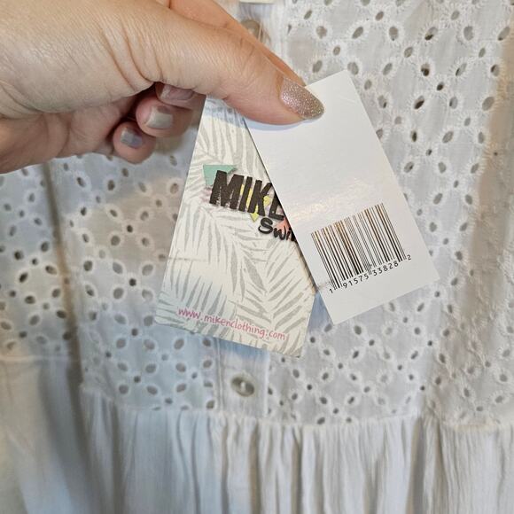 Miken White Eyelet Swim Dress Cover Up Women's Small - Picture 7 of 9